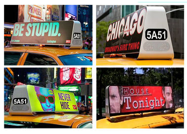 3G P5 Led Taxi Top LED Display, Dua Sisi Taksi Rooftop Advertising Signs Board pemasok
